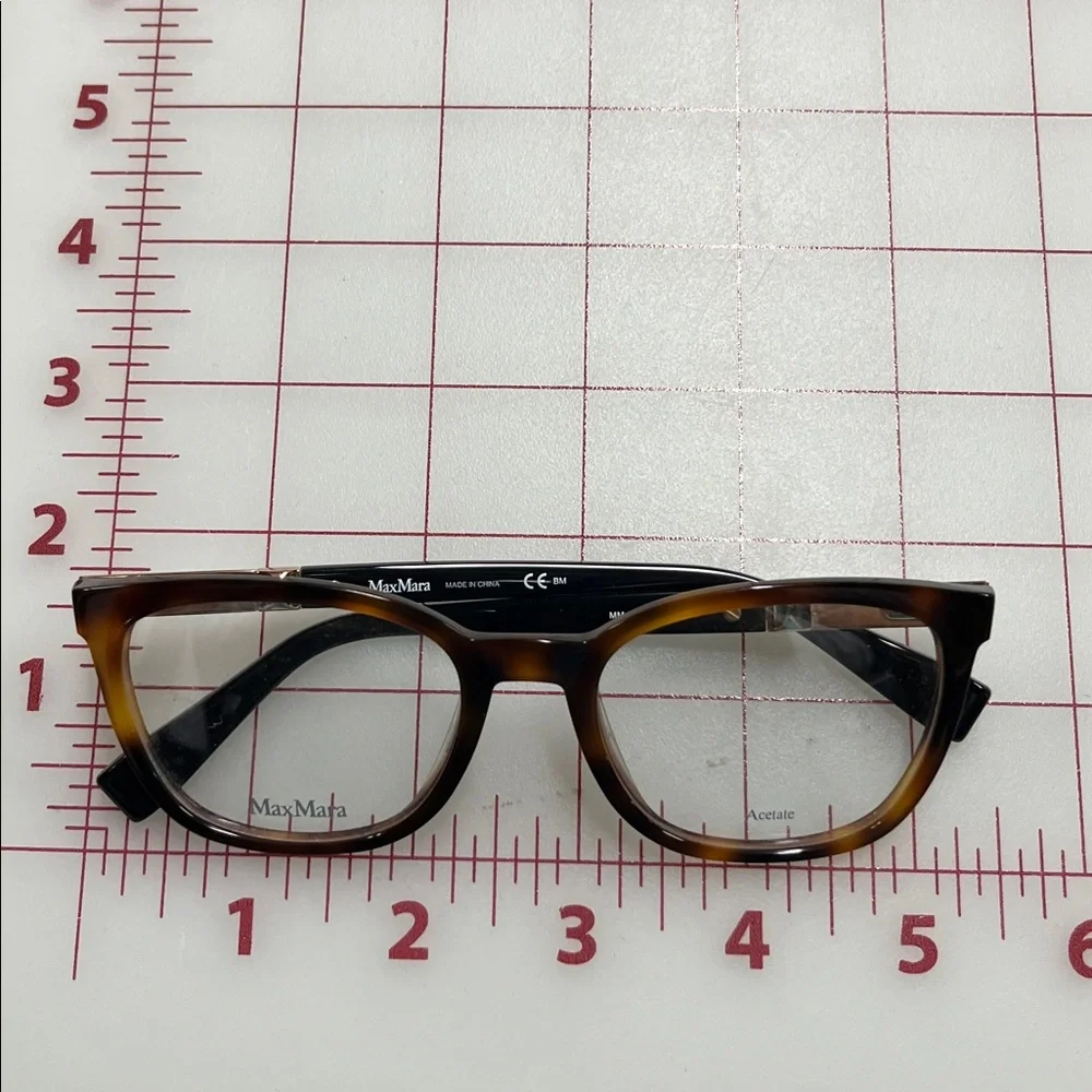 MAXMARA NWOT Women's Tortoise Modern Square 58-140 Springe Hinge Eyeglass Frame